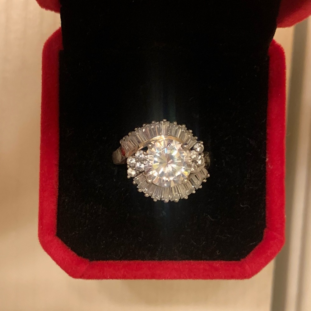 Sparkling 925 CZ Cocktail Ring
